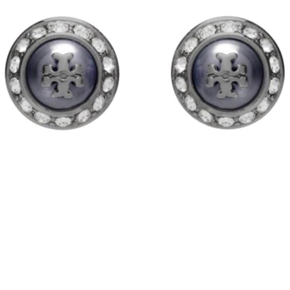 Gray crystal Natalie Tory Burch earrings